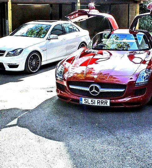 Mercedes-Benz C 63 AMG & SLS AMG (Instagram @rokenr)
